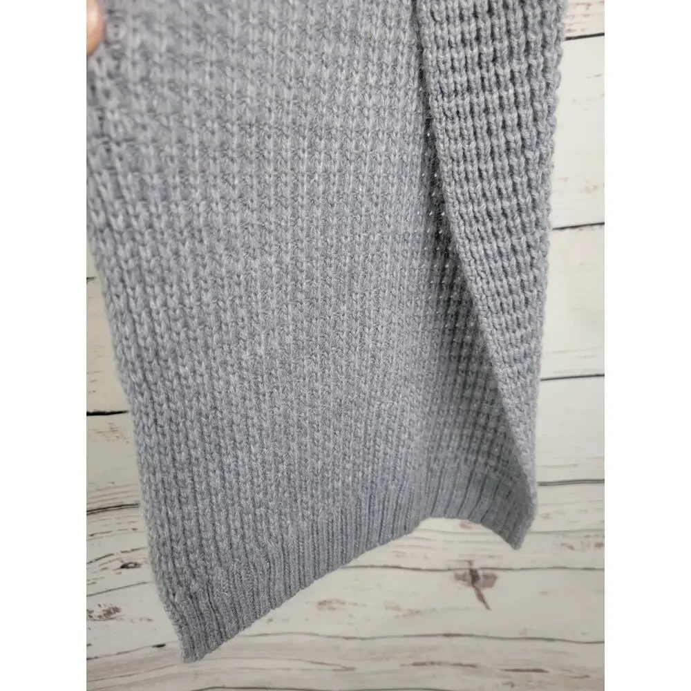 Calvin Klein Gray Soft Waffle Knit Soft Designer Neck Warmer Scarf Womens 65